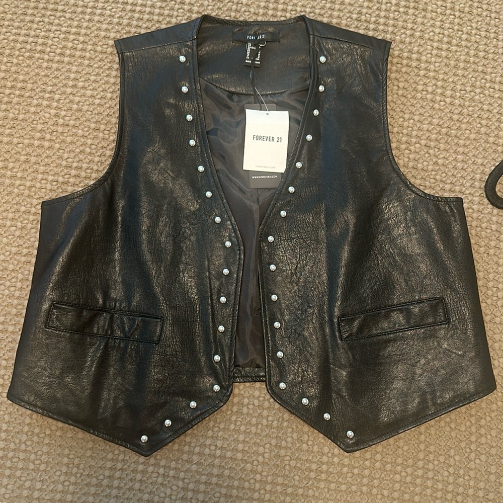 Forever 21 leather studded vest